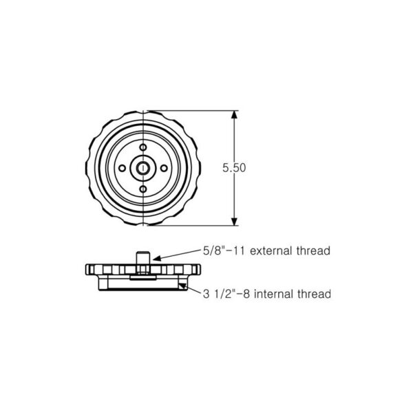 3 1/2-8 TO 5/8-11 Instrument Adaptor - Image 2